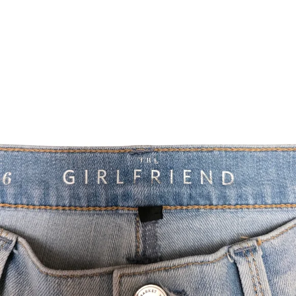 WHBM The Girlfriend Floral Embroidered Light Blue Jeans Size 6 - Picture 10 of 16